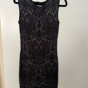 White House Black Market Elegant Black and Gray Mini Dress